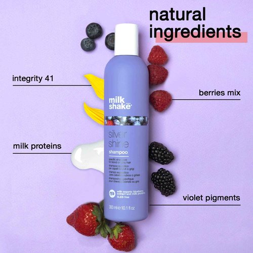 milk_shake Silver Shine Light Purple Shampoo for Blonde Hair - Blonde Toner for Brassy Hair