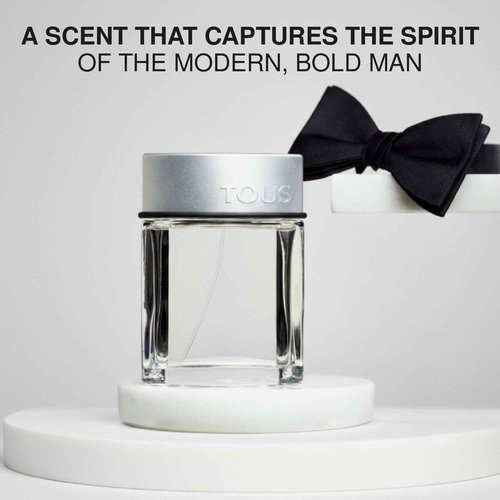 TOUS Eau De Toilette For Men, Elegant Fruity Woody Perfume for Man with Notes of Sage, White Musk, Cedarwood, and Sandalwood. Long-Lasting Fragrance for Daily Wear, 3.4 Fl Oz