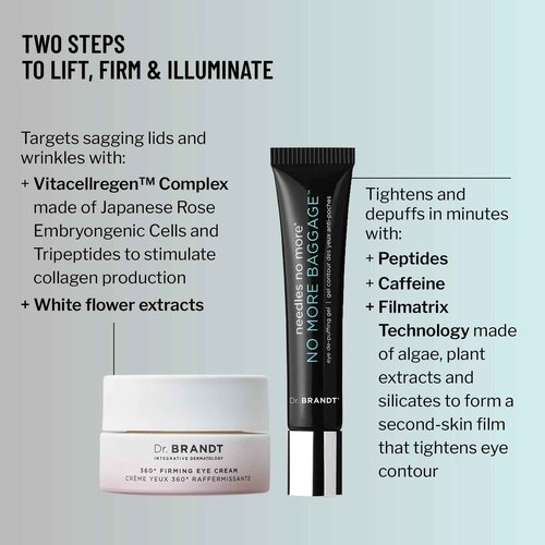Dr. Brandt Truly Eye Opening Duo - Includes No More Baggage (0.5 oz) & 360° Firming Eye Cream (0.5 oz)