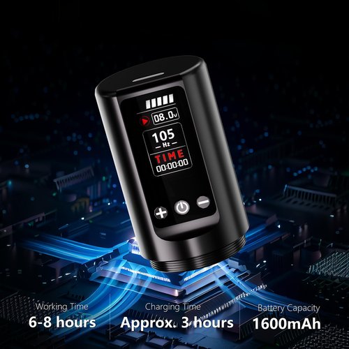 BIGWASP Z2 Wireless Rotary Tattoo Machine Pen, Adjustable Stroke, 1,600mAh Battery, Coreless Motor for Professional Artists - Green