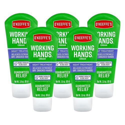 O'Keeffe's Working Hands Night Treatment Hand Cream; 3 oz Tube; (Pack of 5)