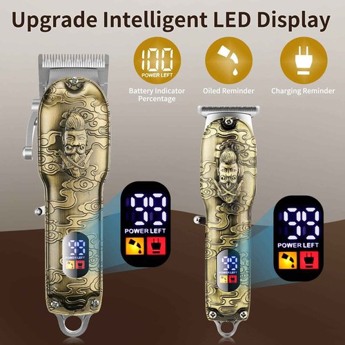 Suttik Professional Hair Clippers for Men Beard Trimmer Set with Case, Cordless Barber Clippers for Hair Cutting Grooming Kit, Rechargeable, LCD Display