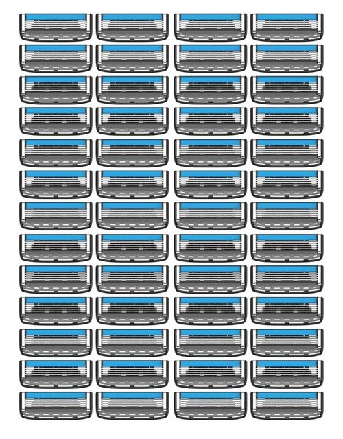 Dorco Pace 4 Pro - Four Blade Razor Shaving System - 52 Cartridge Refills (No Handle)