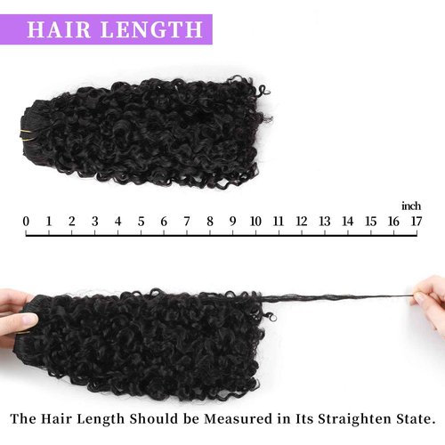 Sassina Spiral Curly Clip in Hair Extensions Human Hair Invisible Human Hair Extensions for Women Natural Black Double Weft Clip in Extensions Thick Soft Natural Human Hair 7Pcs 120G 20 Inch