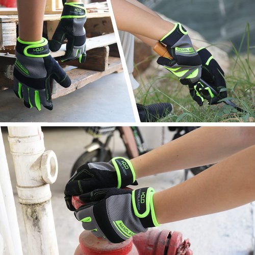 HANDLANDY Touchscreen Work Gloves for Men and Women, Utility Working Glove for Yardwork Gardening, Breathable Mechanic Gloves
