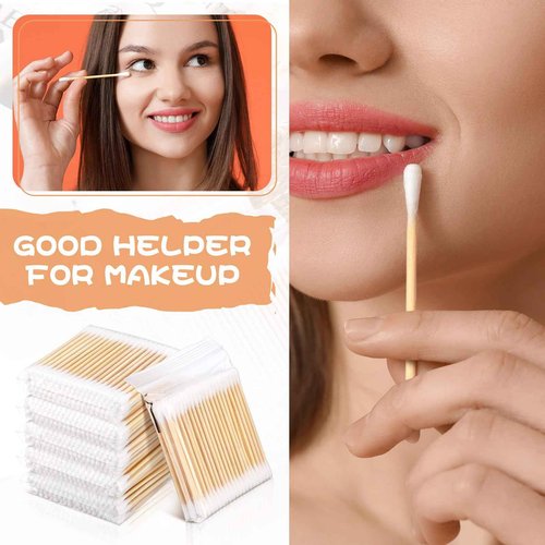 Dunzy 20000 Pcs Bamboo Cotton Swabs Bulk 2.76 Inch Double Round Cotton Swabs with Wooden Sticks Travel Size for Ears Makeup Daily Cleaning Pet Care Arts Crafts