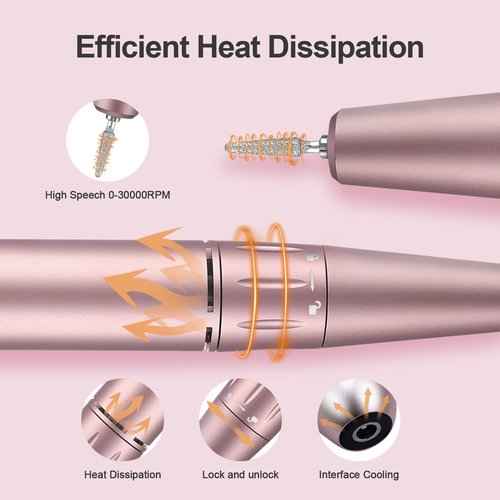 Cordless Rechargeable UV Nail Lamp & 30000RPM Pink Portable Nail Drill