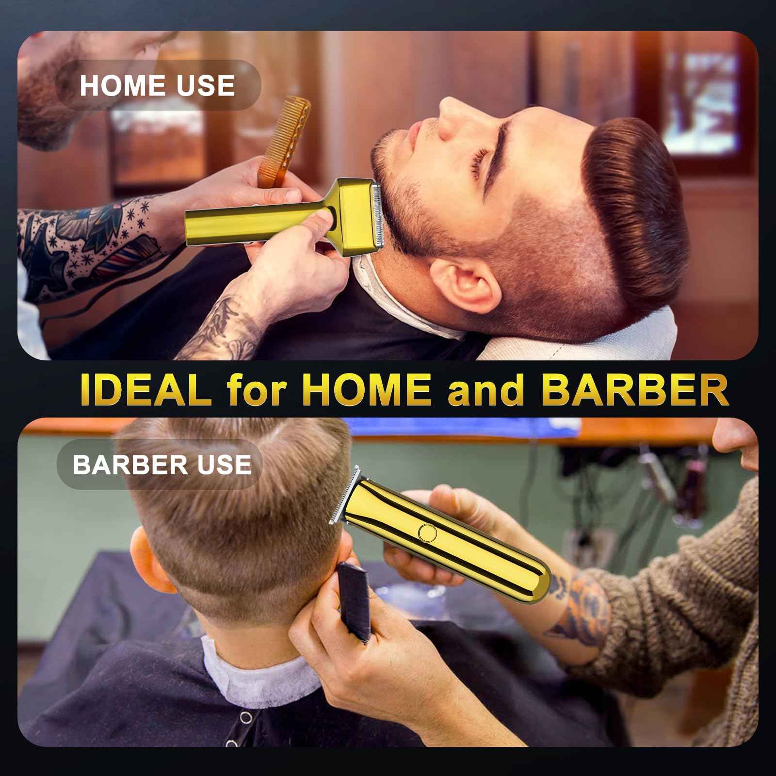 GSKY Electric Shavers for Men, Gold Baber Clipper Set, Hair Trimmer and Foil Shaver, Mens Beard Trimmer