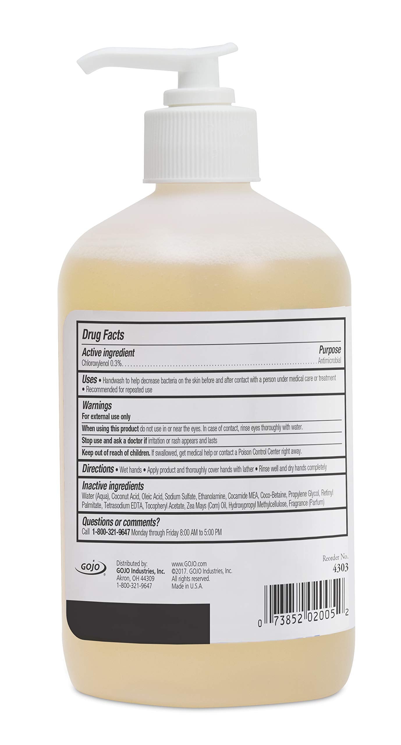 Provon Antimicrobial Lotion Soap with 0.3% PCMX, Pleasant Fragrance, 16 fl oz Counter Top Pump Bottle (Pack of 12) - 4303-12