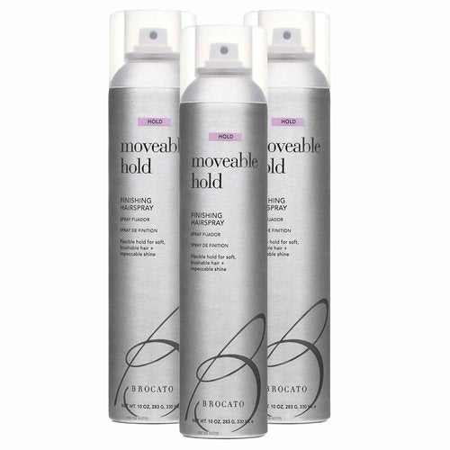 Brocato Moveable Hold Finishing Hairspray (50% VOC), 3 Pack, 10oz | Exceptional Control and Brilliant Finish | For All Hair Styles