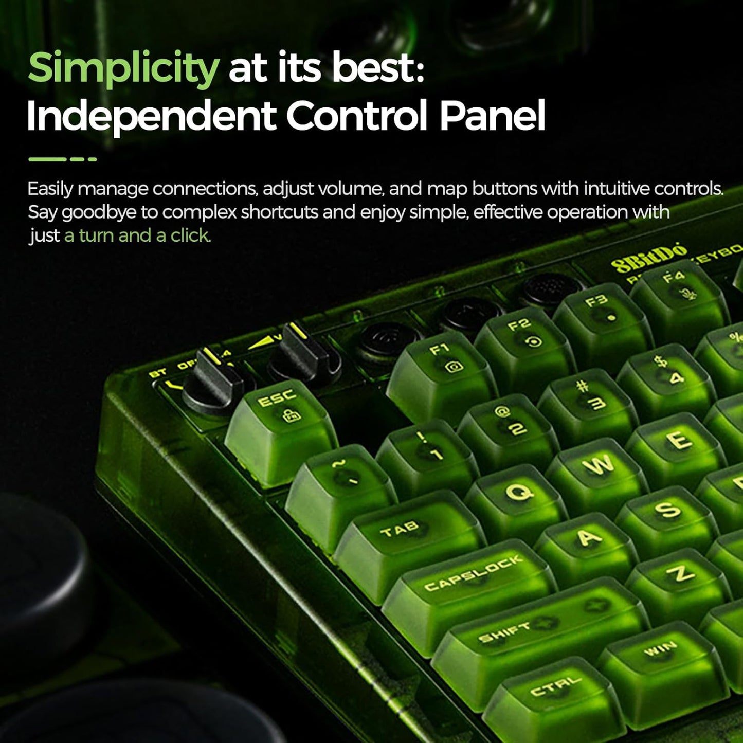 AKNES 8BitDo Retro 108 Mechanical Keyboard, Hot Swappable Gaming Keyboard with 108 Keys&Integrated Numpad, Dual Super Buttons, Bluetooth/2.4G/USB-C Keyboard for Windows & Android - N Edition