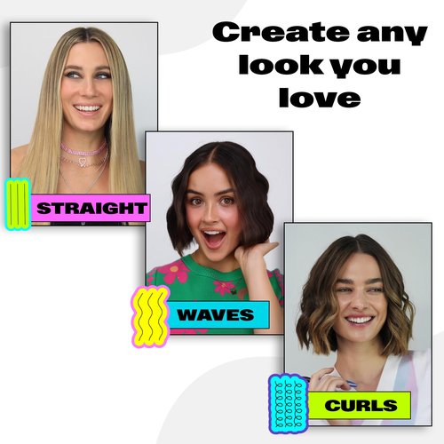 Trademark Beauty Cosmic Flat Iron Hair Straightener, 1 Inch Ceramic Flat Iron, Hair Straightener for All Hair Types Hair, Fast Heating - Black