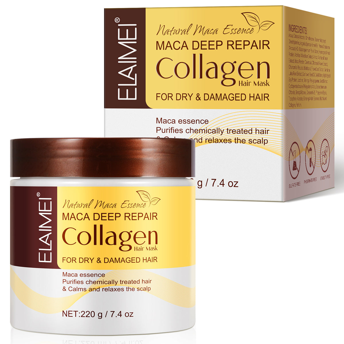 Maca Hair Mask 220g - Hair Treatment for Nourishing and Repairing