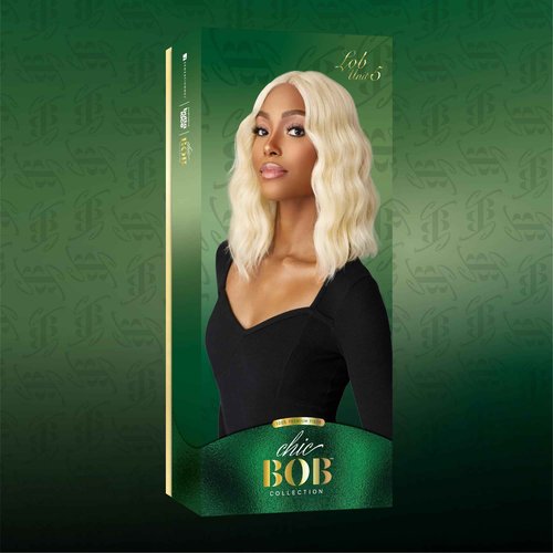 Sensationnel Chicbob Lace Frontwig - Lob Unit 5 Face Framing Glueless Wig Wide 5 Inch Deep Part Synthetic Preplucked Hairline (613 BLONDE)