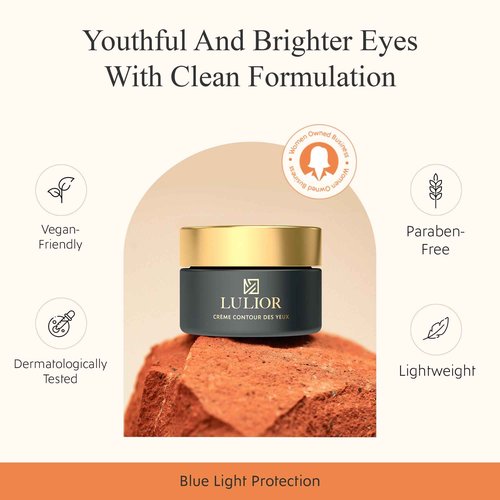 LULIOR Under Eye Cream for Dark Circles and Puffiness - Dark Circles Under Eye Treatment Products - Eye Cream Anti Aging - Eye Firming Cream Tightening Lifting Sagging Skin - Under Eye Brightener 15mL