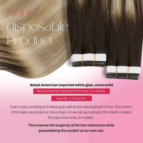 Tape Bundle Total 40 Pieces - Tape in Hair Extensions Brown Balayage #2/27/613 Skin Weft Tape in Extensions Full Head (18 inch and 16 inch 40 Pieces 100 Grams)