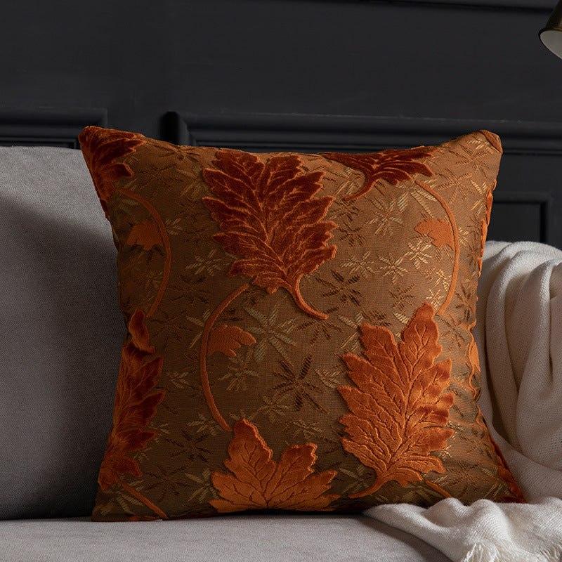 Jacquard Cut-Pile Throw Pillow Cover Sofa Backrest Cushion Home Decor