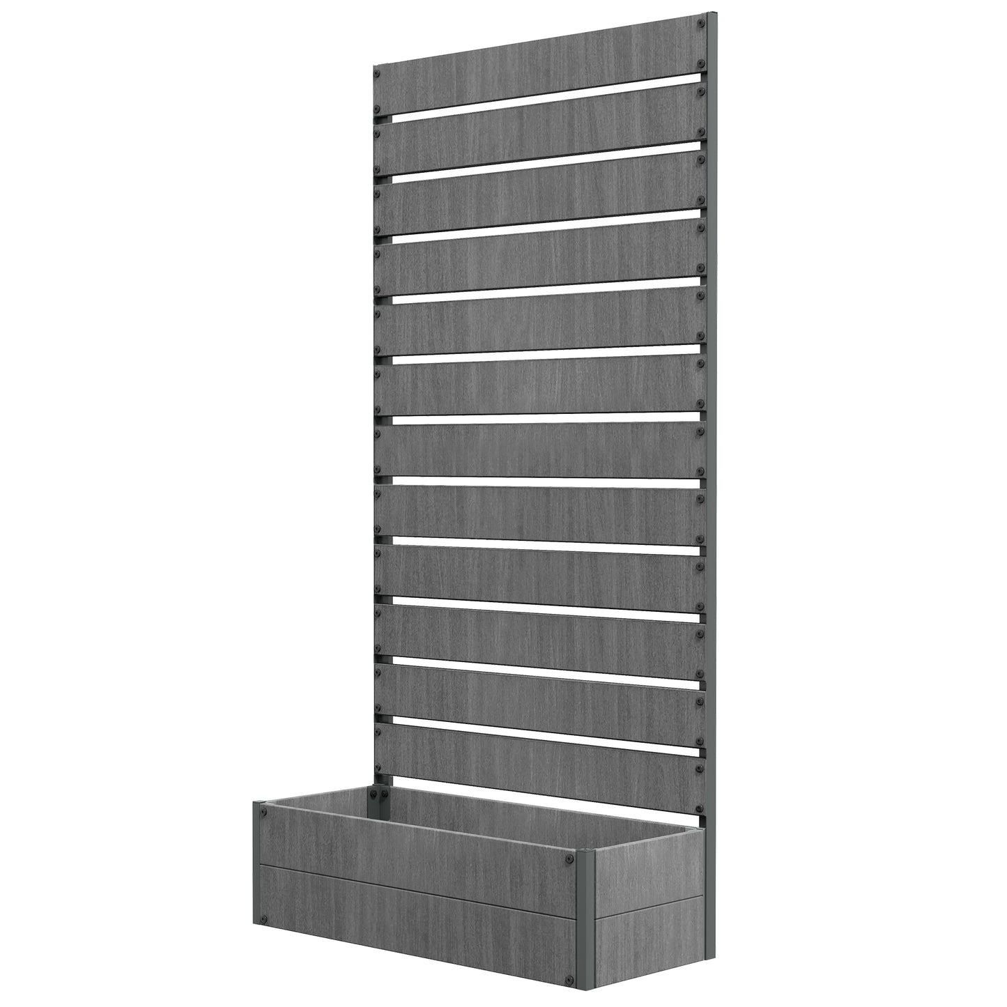 Raised Garden Bed with Trellis - Outdoor Climbing Plant Planter Box - Dark Gray 960x405x175 mm