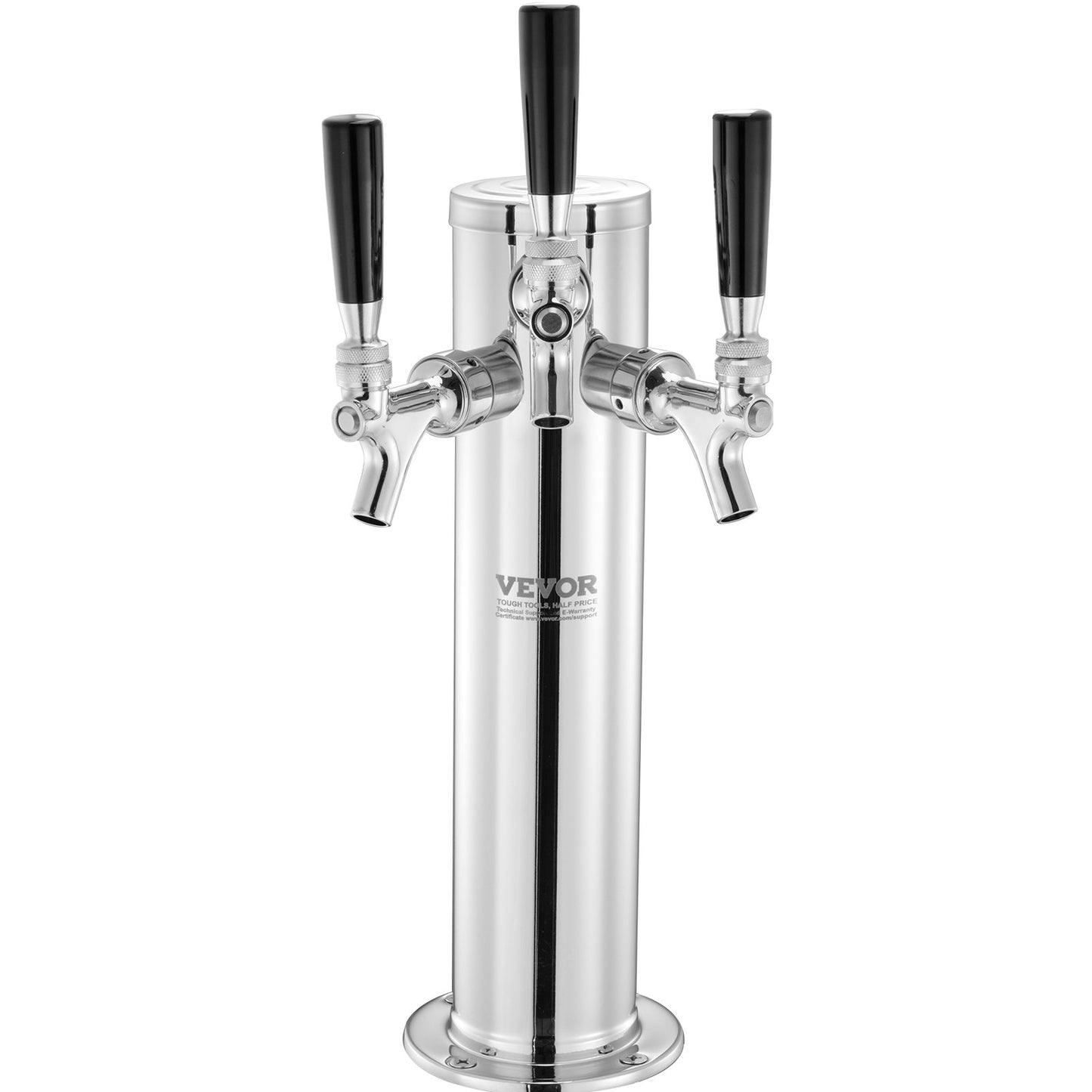 Triple Tap Stainless Steel Draft Beer Tower Dispenser - Silver
