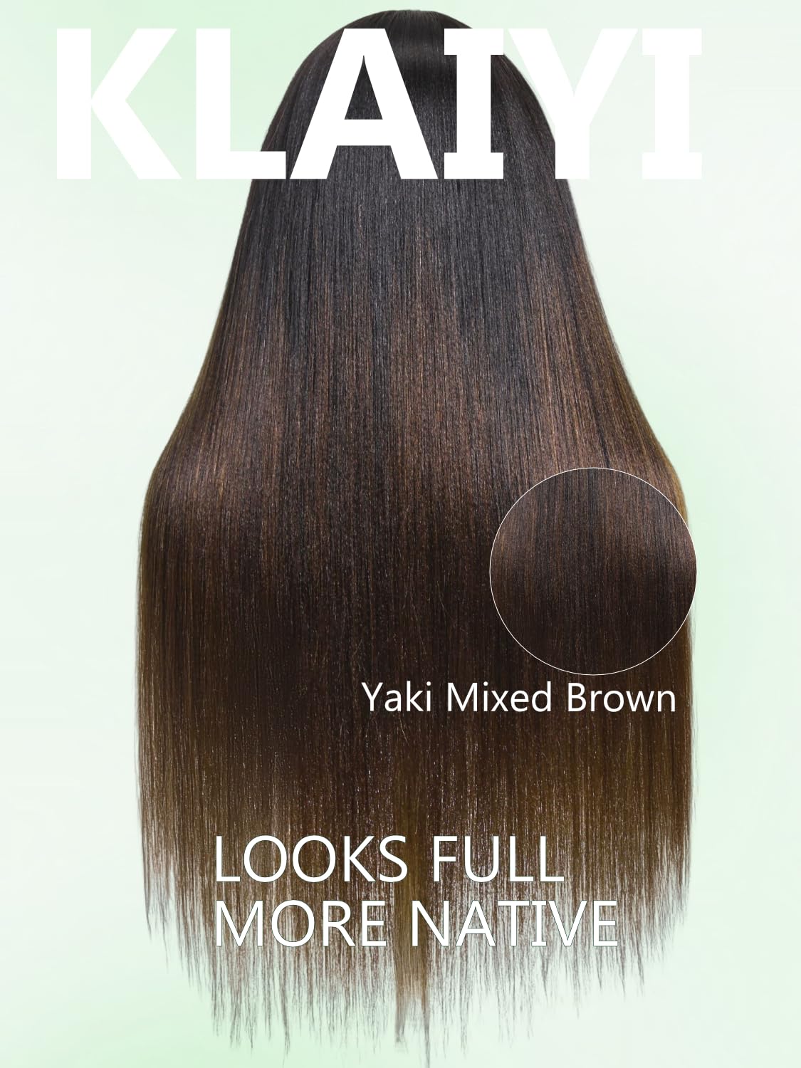 KLAIYI Ombre Brown Yaki Straight Headband Wig Human Hair Glueless Wear and Go Wig with Dark Roots Drawstring Chestnut Kinky Clip In Half Wigs for Black Women No Lace No Glue 30S Ready to Wear 18Inch