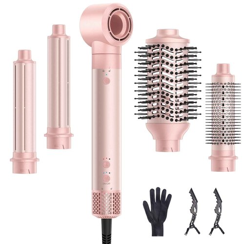 HydraStyl 5 in 1 Hot Air Styler, Hair Dryer Brush with Auto Wrap Curler, 110,000 RPM High-Speed Blow Dryer Styler, Frizz-Free Styling for All Hair Types-Straight, Wavy & Curly, No Heat Damage, 1200W