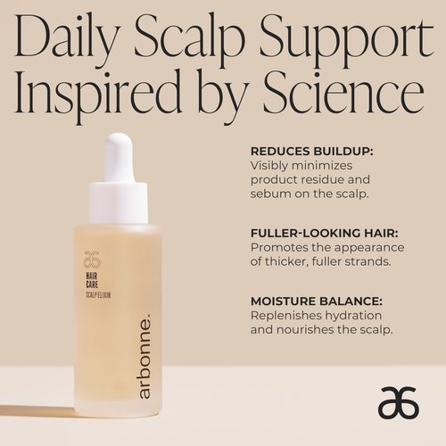 Arbonne HairCare Scalp Elixir – Lightweight Daily Hydrating Serum for supporting a healthy-looking scalp – Women's Haircare Products, Reduces Buildup, Promotes Healthier Scalp – 1.6 fl oz