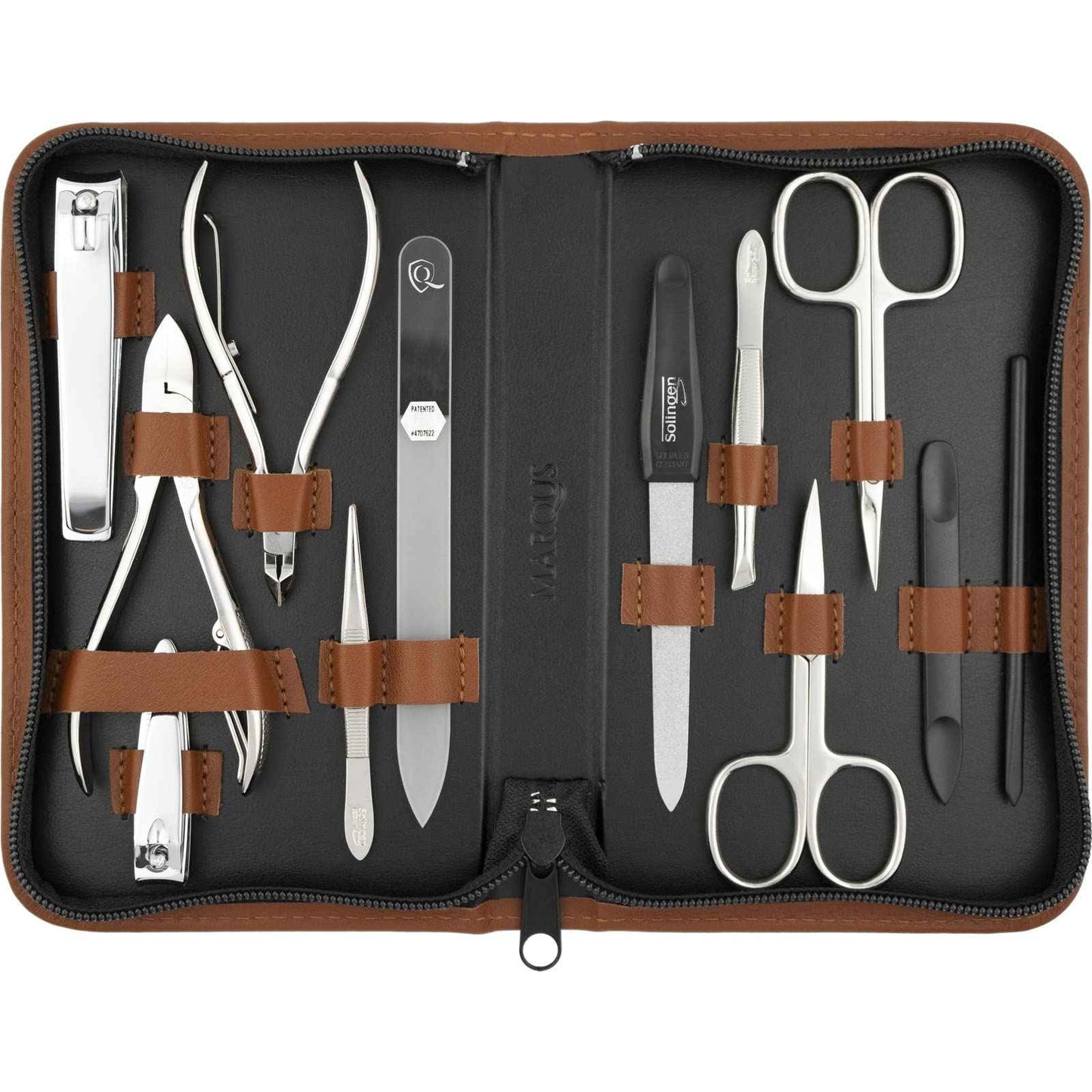 Manicure Set Women and Men – 12-Piece Professional Grooming Kit with Premium Tools, Genuine Leather Case, and exclusive Glass Nail File for Hand & Foot Care, German Quality