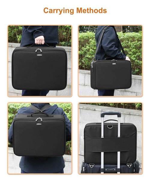 Relavel Extra Large Makeup Bag with LED Mirror, Cosmetic Train Case for Makeup Artists with 4 Removable Pouches and Adjustable Dividers, Hair Supplies Organizer, Travel Portable Mirror with Lights