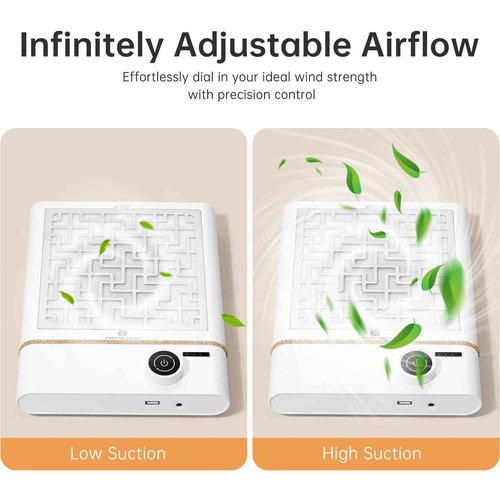 CHRISTINE SHELLY Nail Dust Collector, Bling Diamond Cordless Rechargeable 5000RPM Vacuum Nail Tech Fan Extractor, 12000mAh Professional Nail Duster Suction, Low Noise, Salon&Home