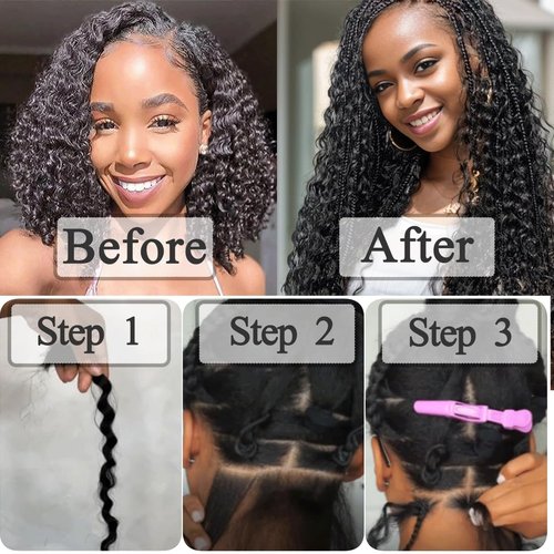 24 Inch Deep Wave Bulk Human Hair For Braiding 100g/2 Bundles Human Braiding Hair For Boho Braids 12A No Weft Deep Wave Curly Human Hair Extensions Balayage(100g,24inch,P4/27#）