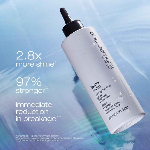 shu uemura art of hair Izumi Tonic Strengthening Gloss - Reduces Breakage and Adds Shine, Nourishes with Japanese Rice Water, 6.7 Fl Oz