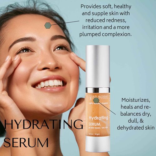 RD Alchemy - 100% Natural & Organic Hyaluronic Acid Hydrating Serum for hydrating & retaining moisture in dry & sensitive skin using Natural Humectants. For use by Everyone including Professionals