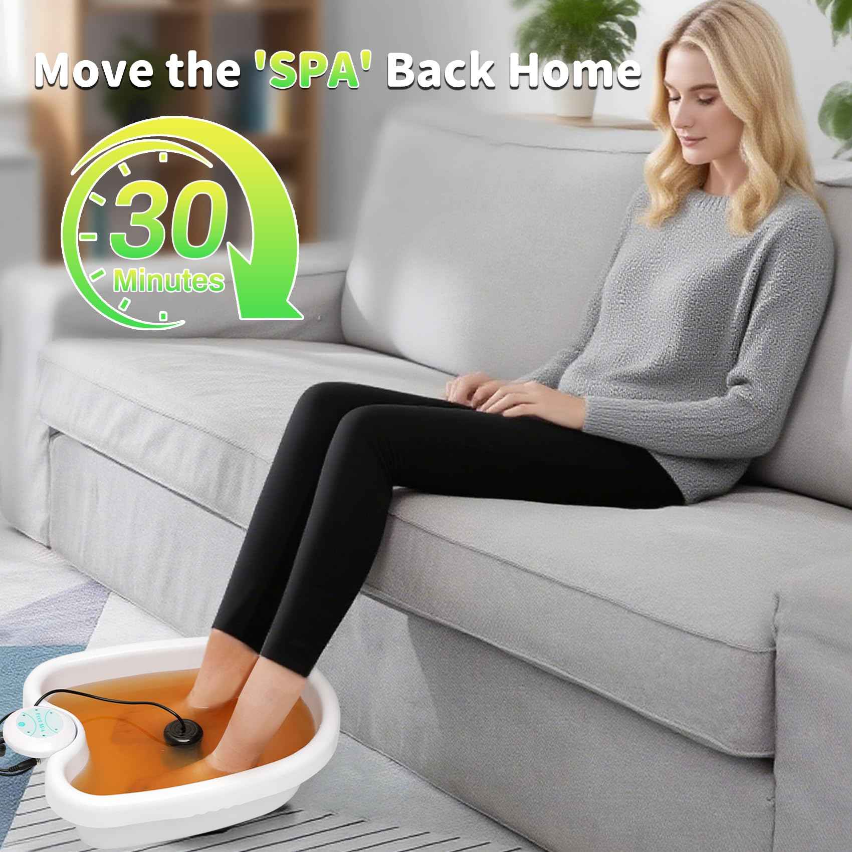 Ionic Foot Bath Detox Machine, Ionic Foot Spa Detox 30 Min at Home with 2 Ion Arrays, Aroma Salt Gift - Easy 1-Button Operation