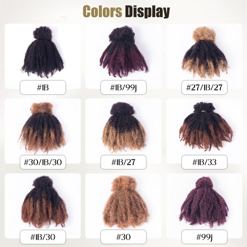 Afro Kinky Bulk Human Hair, 4C, 50g/pack, Braiding Hair for Mini Twists and Sister Locs (#30/1b/30 20inch)