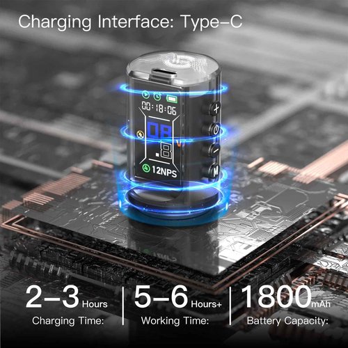 WORMHOLE PRO 7 Adjustable Strokes Multi-function Wireless Tattoo Gun Tattoo Machine Tattoo Pen with Smart Display, Coreless Motor, for Professional Artists BOOTES HKP13-A