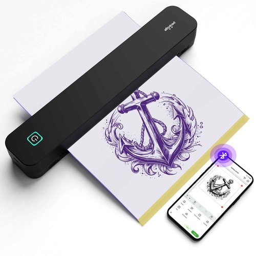 P92 Tattoo Stencil Printer Thermal Temporary Tattoo Printer with Stencil Paper Compatible with Phone,Pad & PC