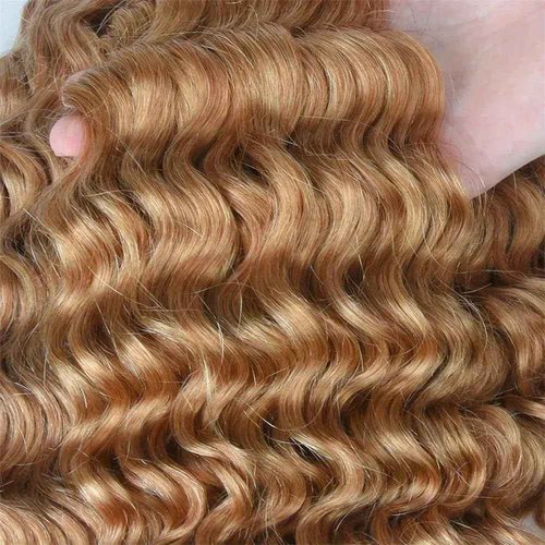 Blonde Bundles Human Hair Deep Wave Bundles 34 34 34 Inch Unprocessed Brazilian Virgin Remy Hair 3 Bundle #27 Honey Blonde Deep Wave Human Hair Extensions For Women 50 Gram Per Bundle