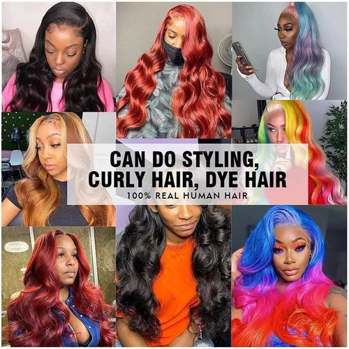 13x6 Full Lace Front Wigs Human Hair 18 Inch Body Wave 13x6 Full Lace Frontal Wig Human Hair Pre Plucked 180 Density HD Lace Front Wigs Human Hair Wigs for Women Glueless Wig Human Hair