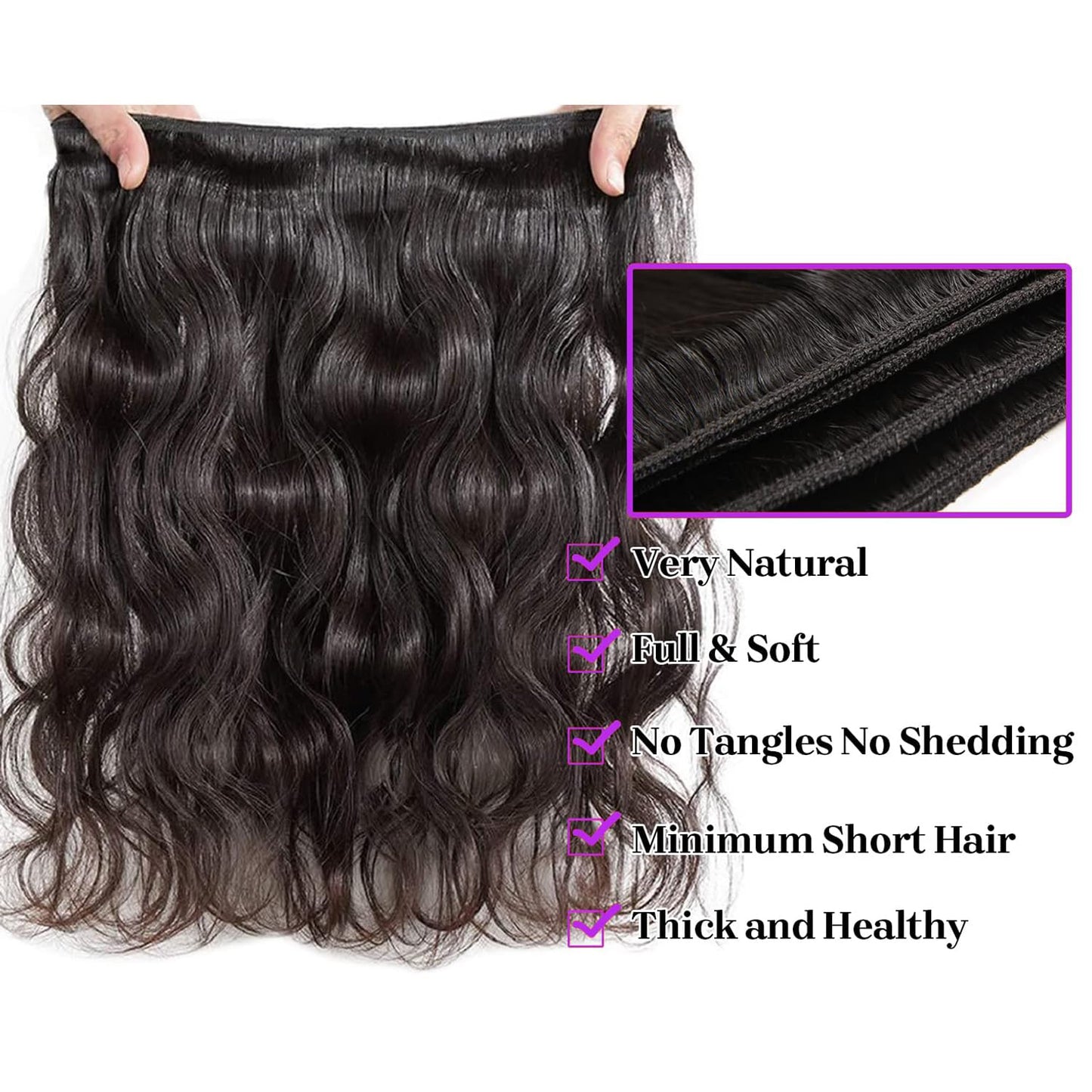 Hoyrhra 14A Human Hair Bundles 14 16 18 20 inch 4 Bundles Human Hair 100% Unprocessed Brazilian Virgin Hair Bundles Deals Quick Weaves Hair Extensions