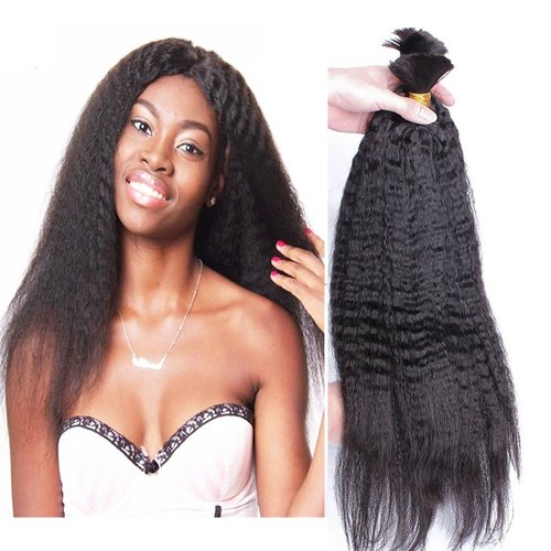 Hesperis Brazilian Afro Kinky Straight Hair 10A Mink Brazilian Virgin Hair Human Braiding Hair Bulk No Weft Brazilian Kinky Straight 100g Per Bundle (20inch, natural color)