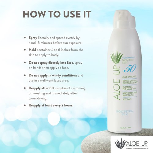 Aloe Up White Collection Sunscreen Spray SPF 50, White Collection Sunscreen Lotion SPF 30, After Sun Light Moisturizer, and SPF 25 For the Face Daily Moisturizer Sunscreen - Suncare Bundle - 4 Items
