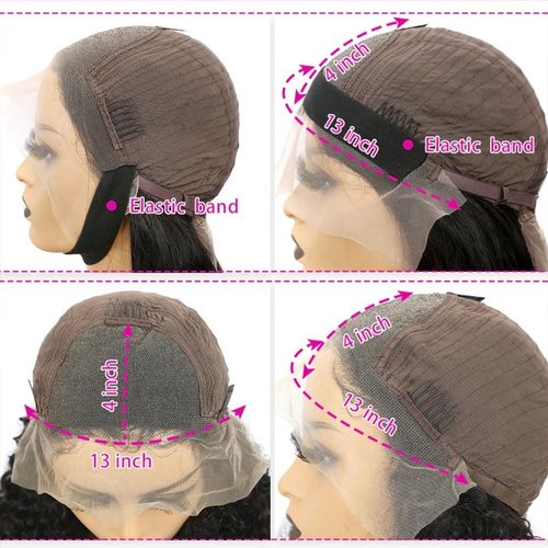 QTIKER 13x4 Pixie Cut Short Bob Wig Highlight Honey Blonde Brown Color Straight Short Bob Transparent Lace Front Human Hair Wigs For Women Brazilian Virgin Hair 150 Density Pre Plucked