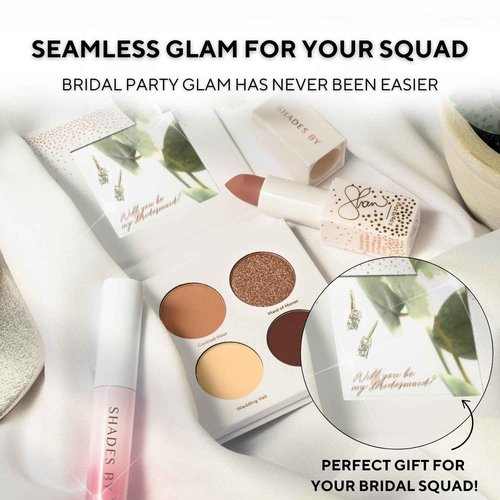 Shades by Shan - The Bridesmaid Set - Natural Glam Bridesmaid Makeup Kit | Long-Lasting, Flawless Look for Wedding Guests – Makeup Set with Eyeshadow, Lipstick & Lip Gloss