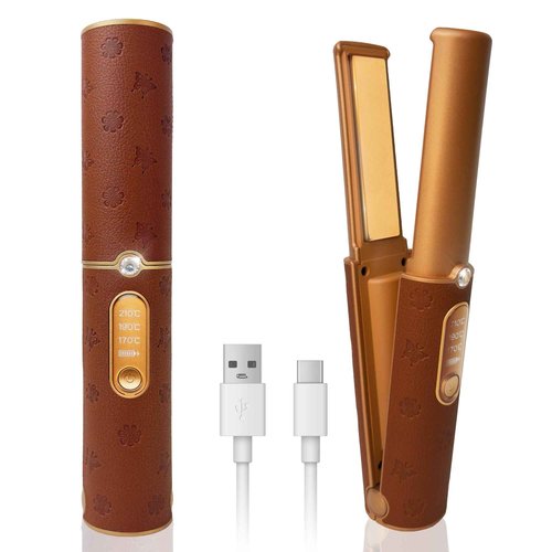 Cordless Hair Straightener, Portable Straightener 2 in 1 for Hair Straightening and Curling, Fast Heating Cordless Flat Iron, 5000mAh Hair Straightener Travel, 210°C/410°F Within Seconds(Urban OL)