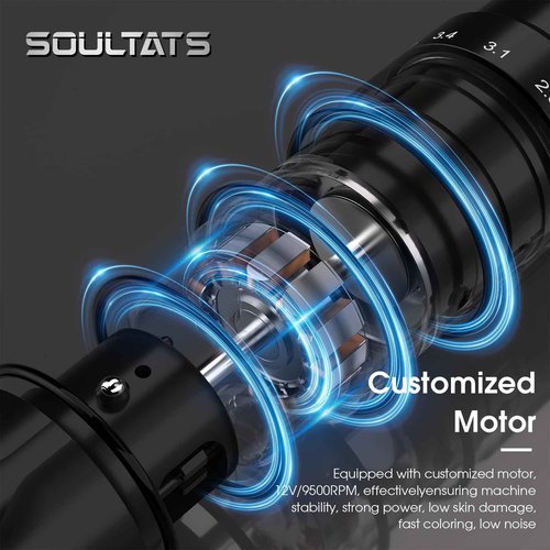 Tattoo Kit - EZTAT2 Tattoo Gun Kit with 7 Strokes 2.0-4.0mm Wireless Tattoo Machine, 1600mAh Battery Power Supply, 20Pcs Tattoo Cartridge Needles and 11 Color Inks for Tattoo Artists