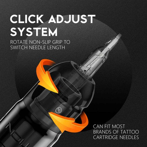 Ambition Lutin Rotary Tattoo Gun with Straight Drive Bar - Short Tattoo MachinePen with Brushless Motor Strong Power Low Vibration with RCA Cord for Professional Tattoo Artist