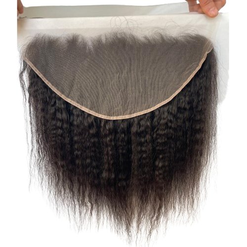 Voloria 13x6 Kinky Straight Closures Ear To Ear Free Part Brazilian Remy Virgin Human Hair with Baby Hair Invisible Knots Natural Color 14INCH