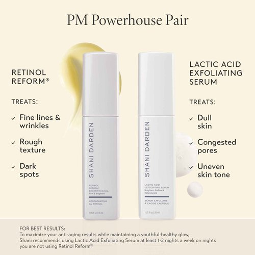 SHANI DARDEN SKIN CARE Lactic Acid Face Serum, Active Night Serum to Help with the Look of Radiant and Smooth Skin, Gentle But Powerful Face Exfoliator, 1.01 fl oz