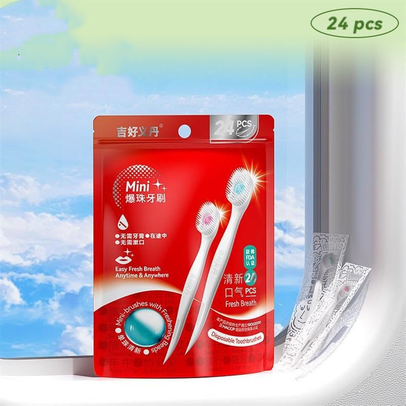 Mini Travel Disposable Toothbrush Set with Multiple Flavors