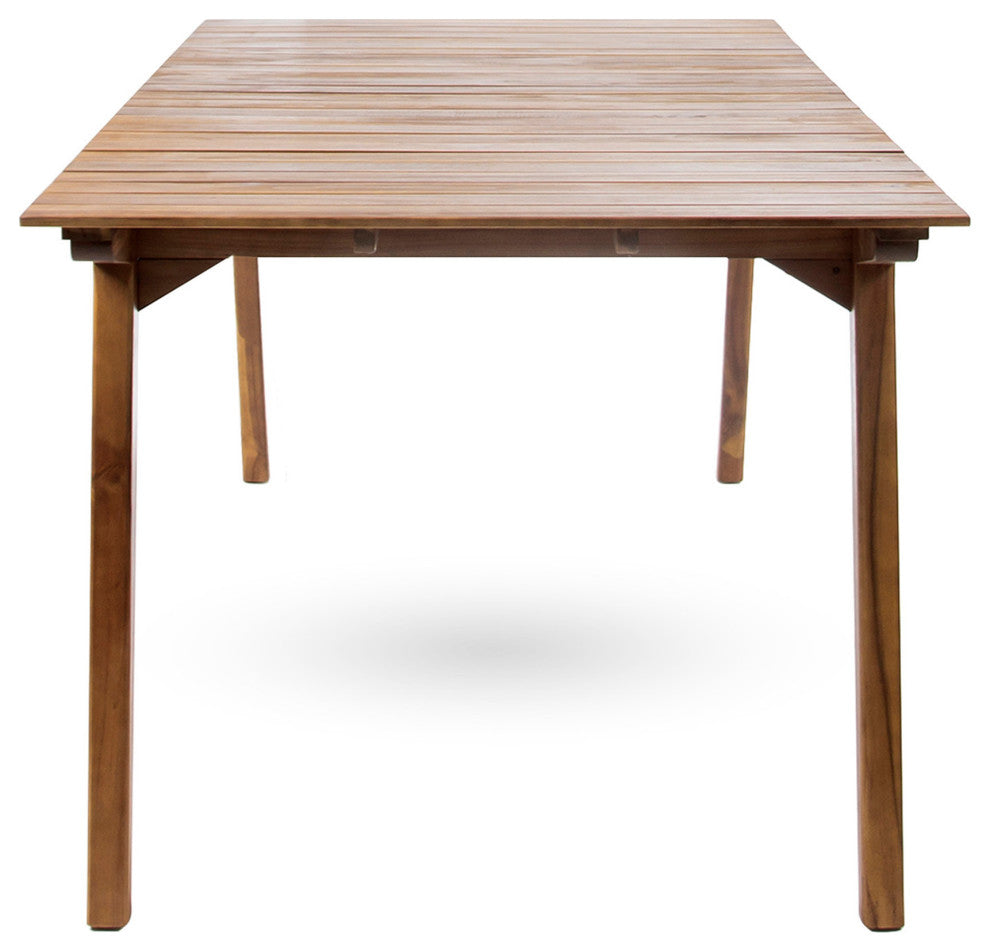 7-Piece Outdoor Dining Set - 69" Solid Wood Table & 6 Chairs